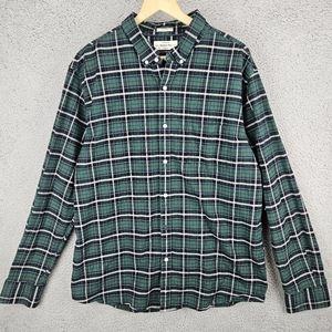 Hawker Rye Mens Shirt XXL Plaid Button Long Sleeve Stretch Oxford Green Black